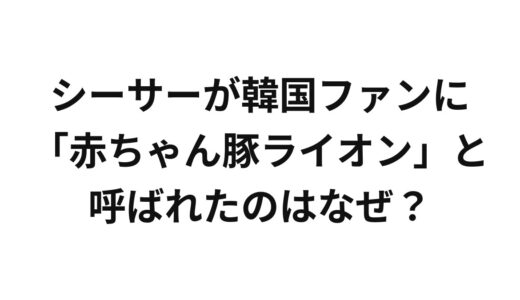 シーサーが韓国ファンに「赤ちゃん豚ライオン」と呼ばれたのはなぜ？