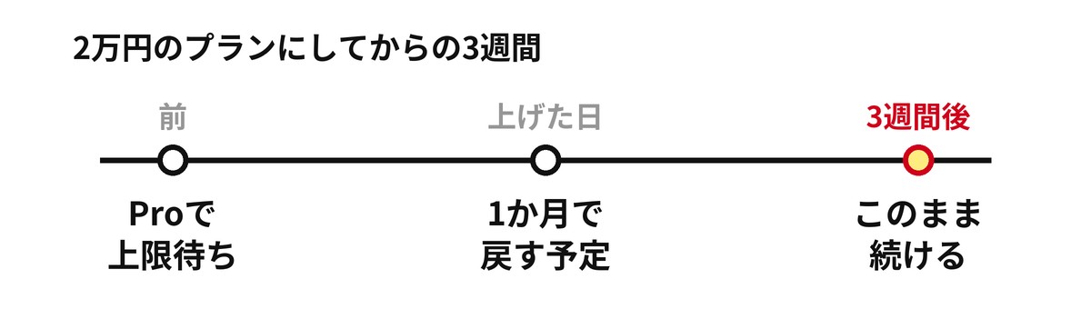 2万円のプランにしてからの3週間