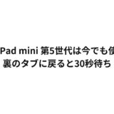中古のiPad mini 第5世代は今でも使える？裏のタブに戻ると30秒待ち