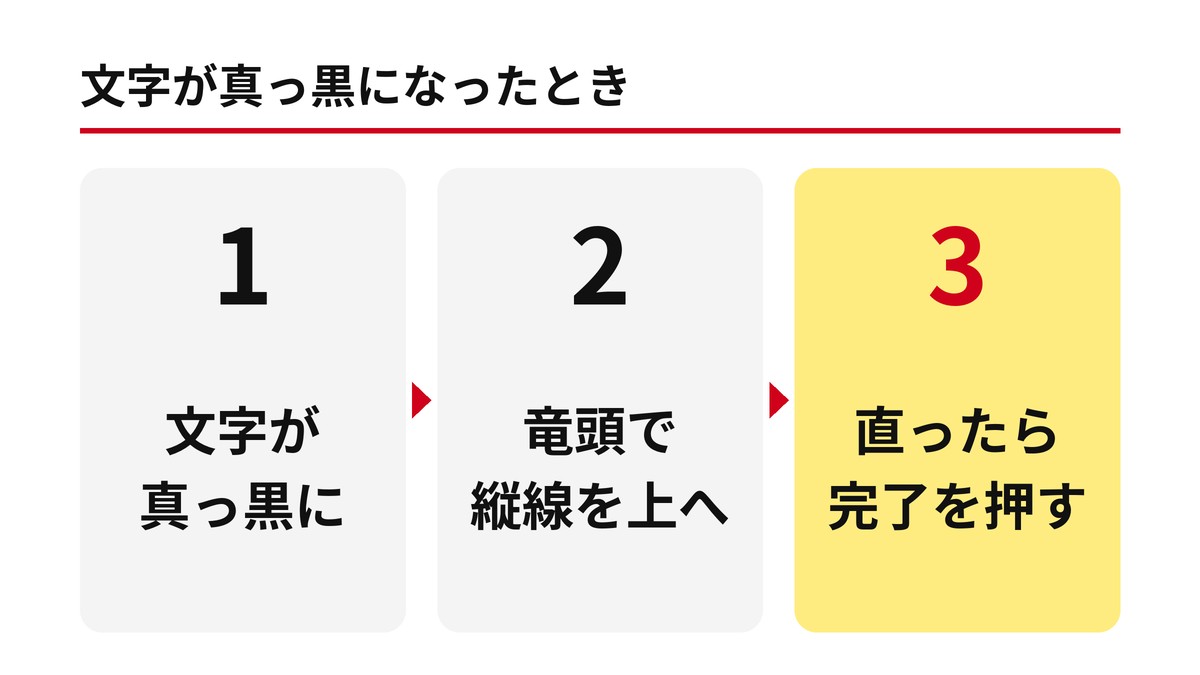 文字が真っ黒になったとき